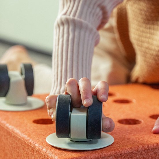 Modu Zwenkwielen - Zachte blokken - Open Ended speelgoed - Uitbreiding met Zwenkwielen x4 - Dusty Green van Modu — afbeelding 3