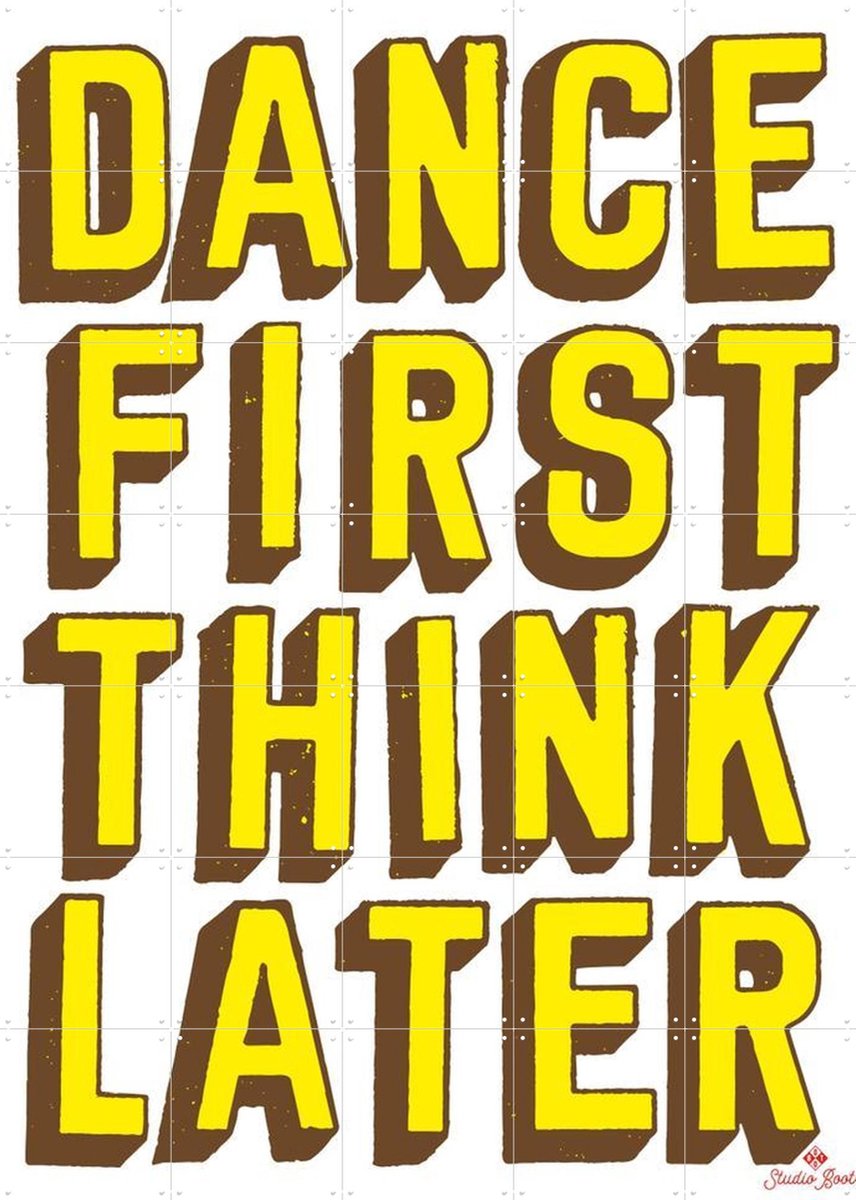 IXXI Dance First, Studio Boot - 100 x 140 cm - Gratis ophangtool - Grote wanddecoratie en posters - Typografie, Vintage, Speels, Illustraties