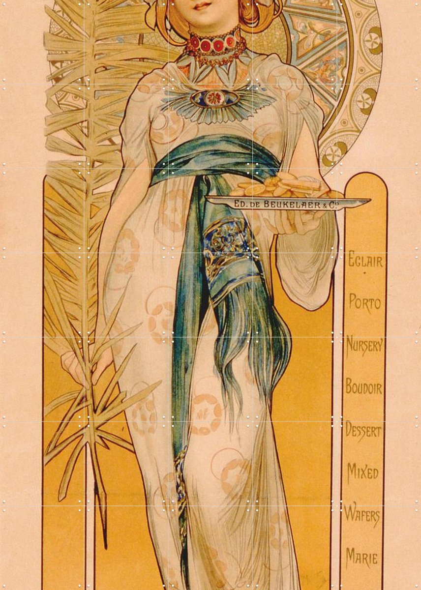 IXXI Biscuits Anvers, Bridgeman Images - 100 x 140 cm - Gratis ophangtool - Grote wanddecoratie en posters - Art Nouveau, Illustraties, Vintage