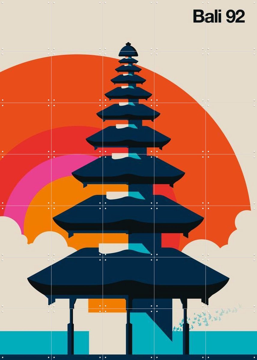 IXXI Bali 92, Bo Lundberg - 100 x 140 cm - Gratis ophangtool - Grote wanddecoratie en posters - Minimalisme, Illustraties, Geometrische Kunst