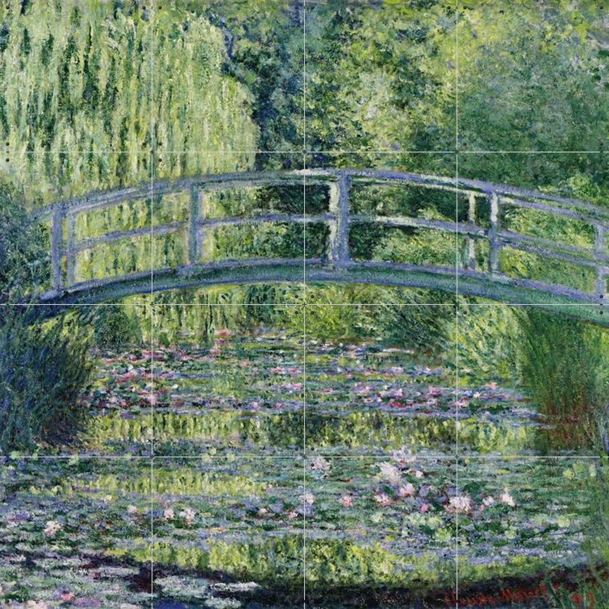 IXXI The Waterlily Pond - Green Harmony, Claude Monet & Bridgeman Images - 80 x 80 cm - Gratis ophangtool - Grote wanddecoratie en posters - Olieverf