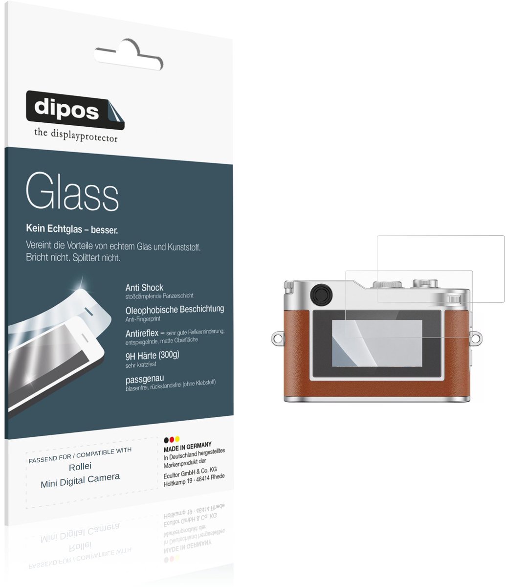dipos – 2x Matte Pantserfolie geschikt voor Rollei Mini Digital Camera | 9H Screenprotector