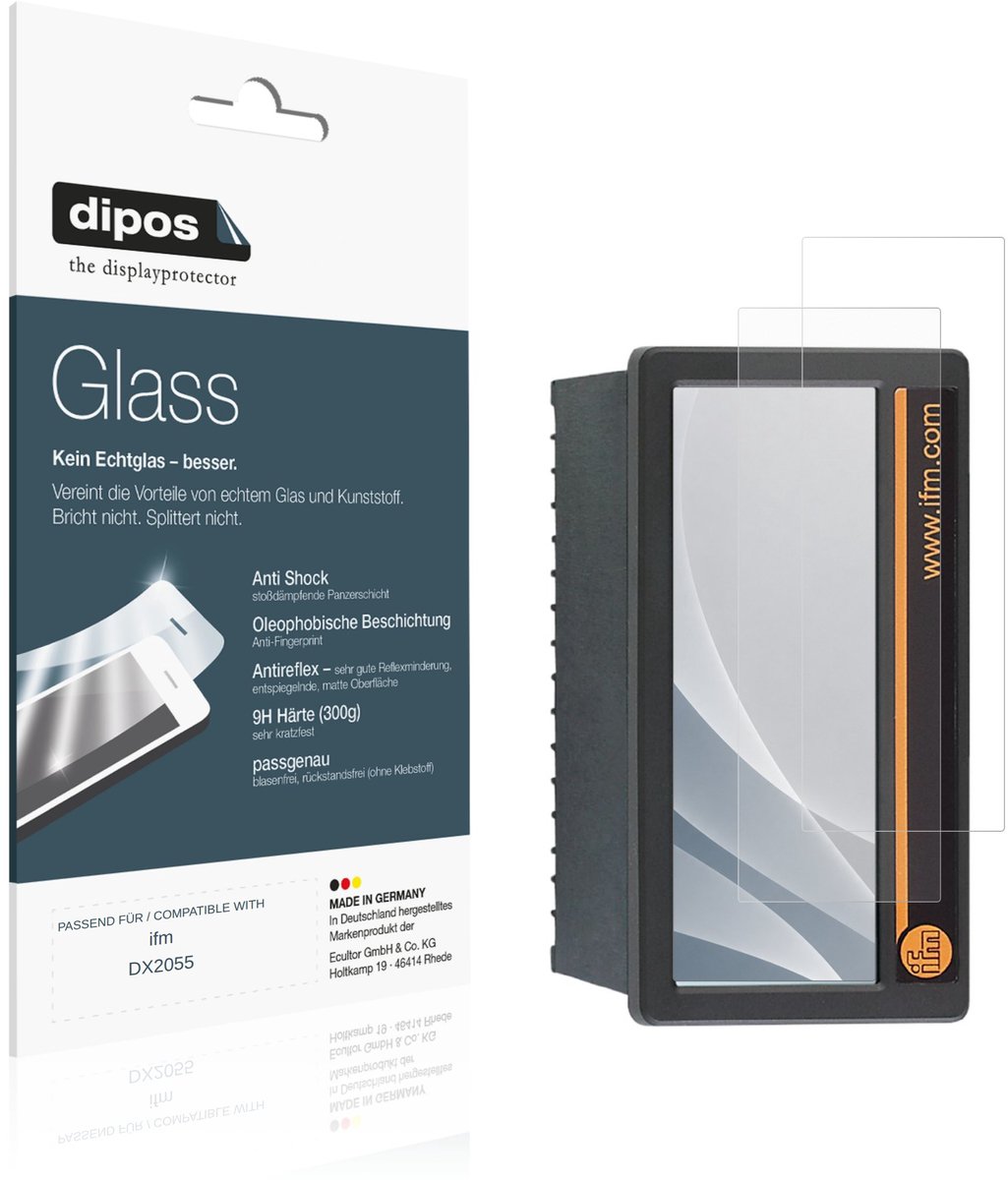 dipos – 2x Matte Pantserfolie geschikt voor ifm DX2055 | 9H Screenprotector