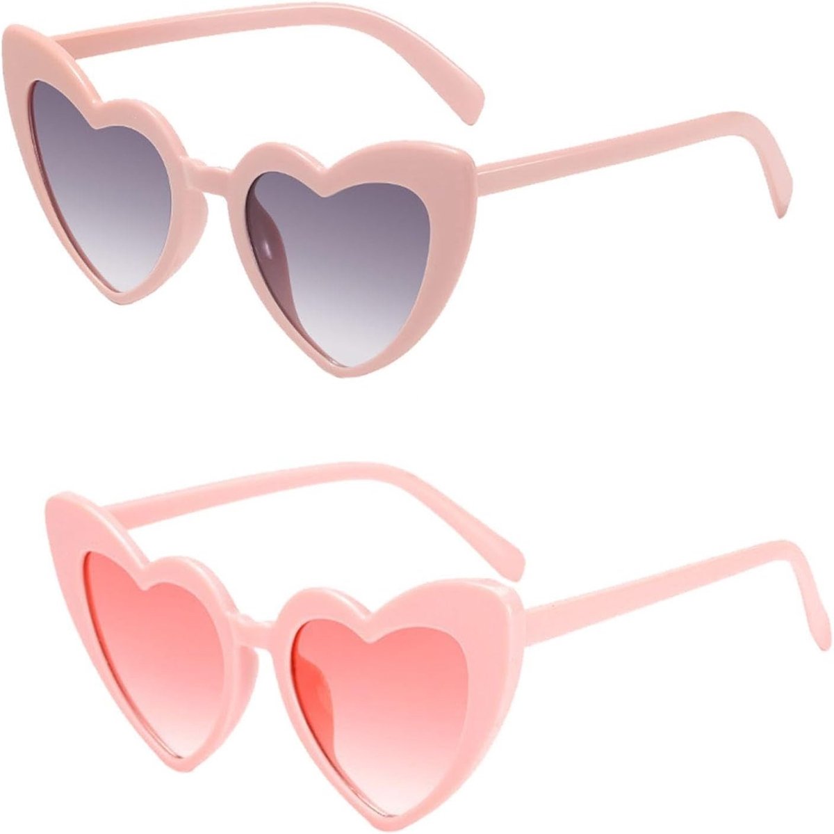 Retro Roze Zonnebril Set voor Vrouwen - Mode Zonnebrillen voor Feest, Strand en Zomeractiviteiten, One Size