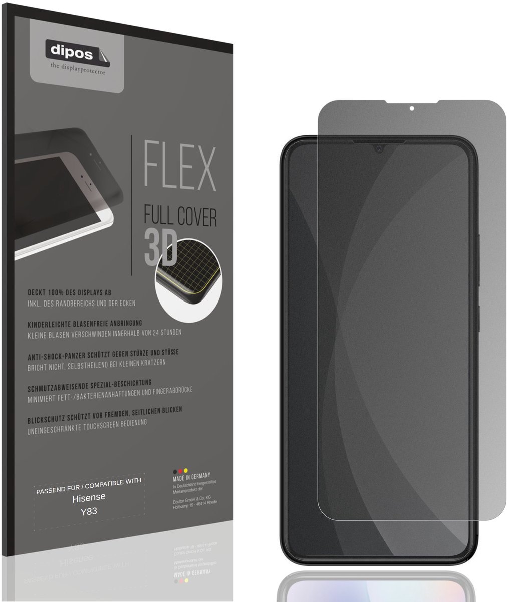 dipos FLEX – Matte Privacy Screenprotector geschikt voor Hisense Y83 | Volledige Schermbescherming | Case-Friendly