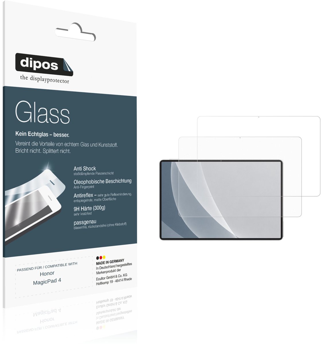 dipos – 2x Matte Pantserfolie geschikt voor Honor MagicPad 4 | 9H Screenprotector