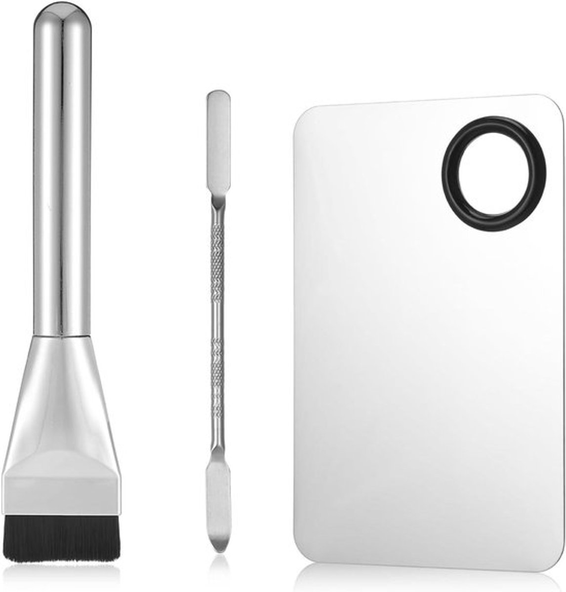 Allecto Plus - Make-up spatel set: 3-delige gereedschapsset met mengpalet en
