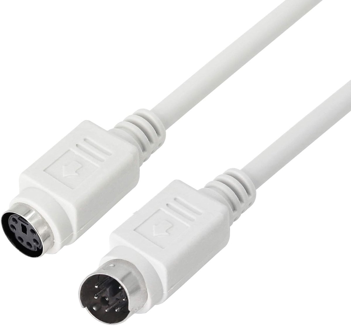 Uitbreidingskabel voor PS2-muis en toetsenbord, 6-pins plug, 2,5 ft, 28 AWG, ideaal voor gaming en computerverbindingen