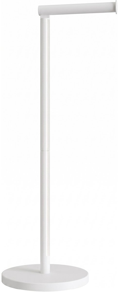 Minismus Staande Toiletrolhouder Mat Wit - Wc Rolhouder Mat Wit Voor 5 Rollen met Klikmechanisme, Toiletrolhouders Vrijstaand en Stabiel