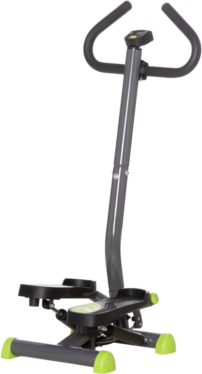 MODFU-Stepper-Fitness Swing Stepper-Lcd-Display-Handgrepen-100 Kg-Grijs-Groen