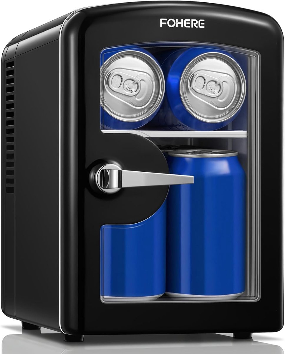 Mini Koelkast 4 Liter met Koel- en Warmhoudfunctie - 220V/12V - Voor Slaapkamer, Auto en Kantoor - Zwart