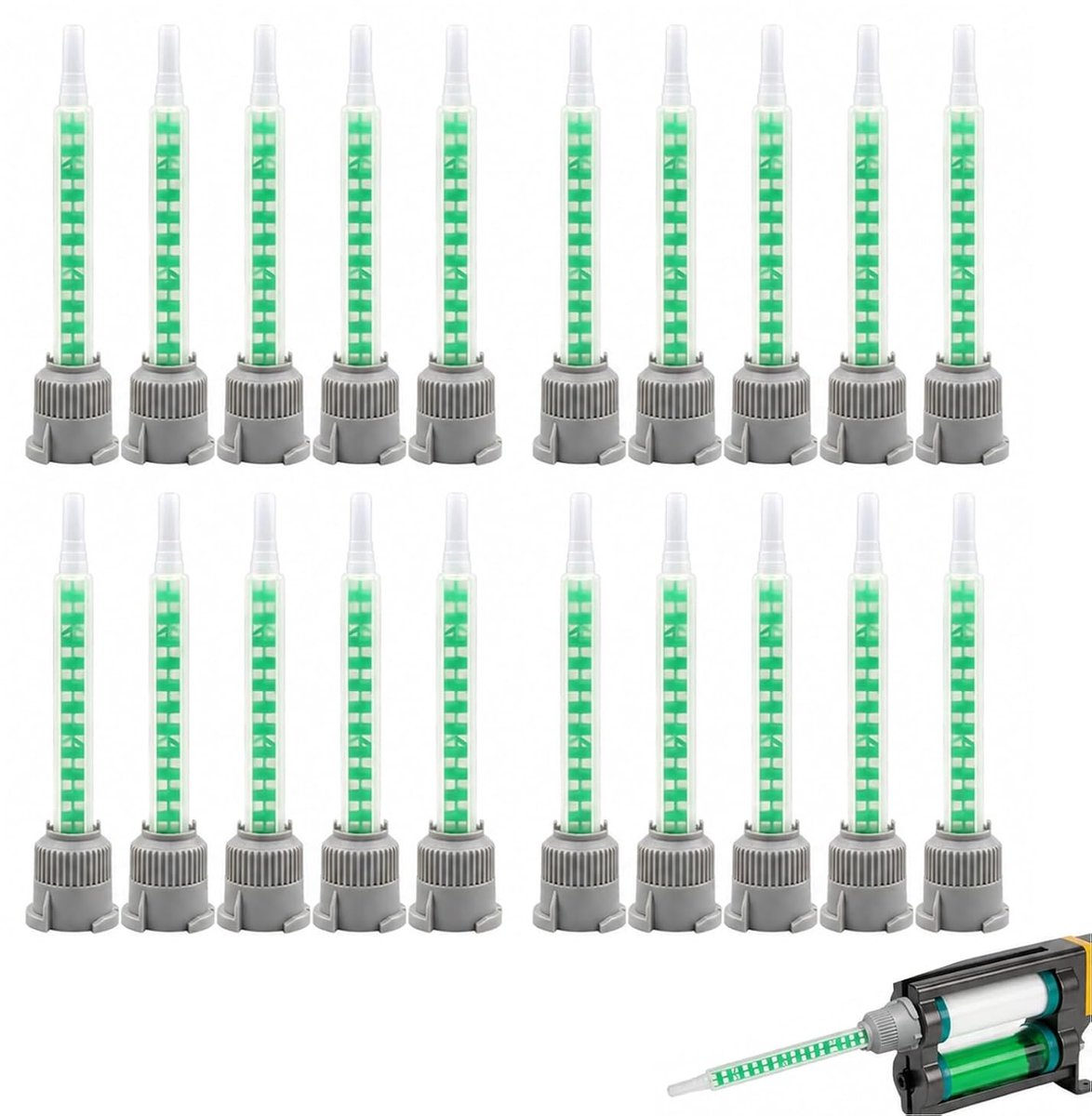 20 Stuks Mengnozzles voor 2K Lijm en Epoxyhars, Ideaal voor Precisie en Efficiënte Menging