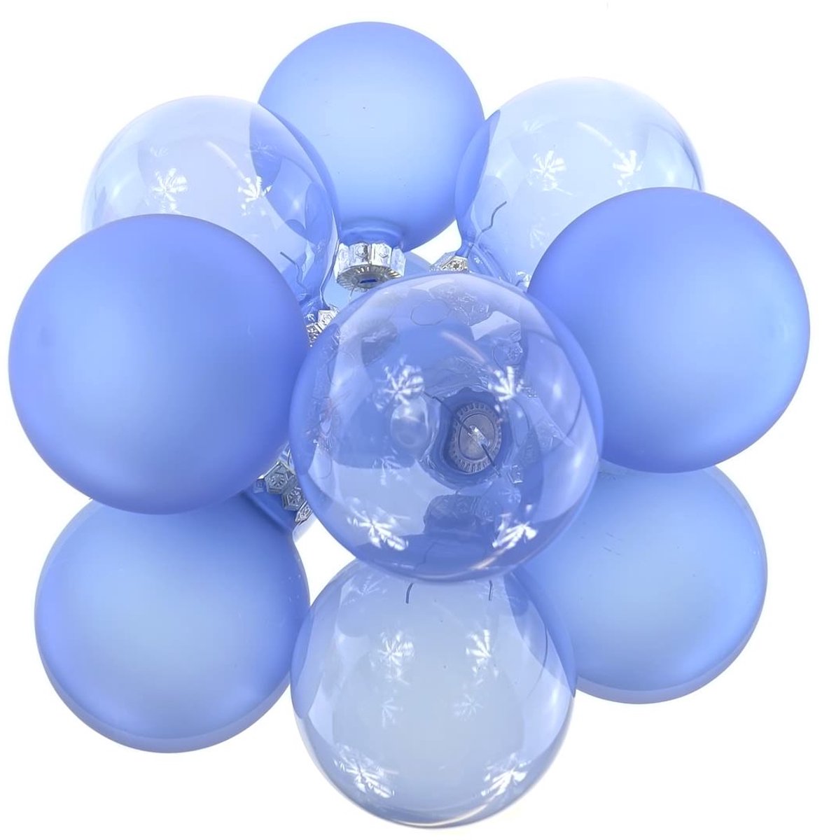 Kaemingk Kerstballen Sky Blue Transparant-Mat Ø 6 cm - Set van 6