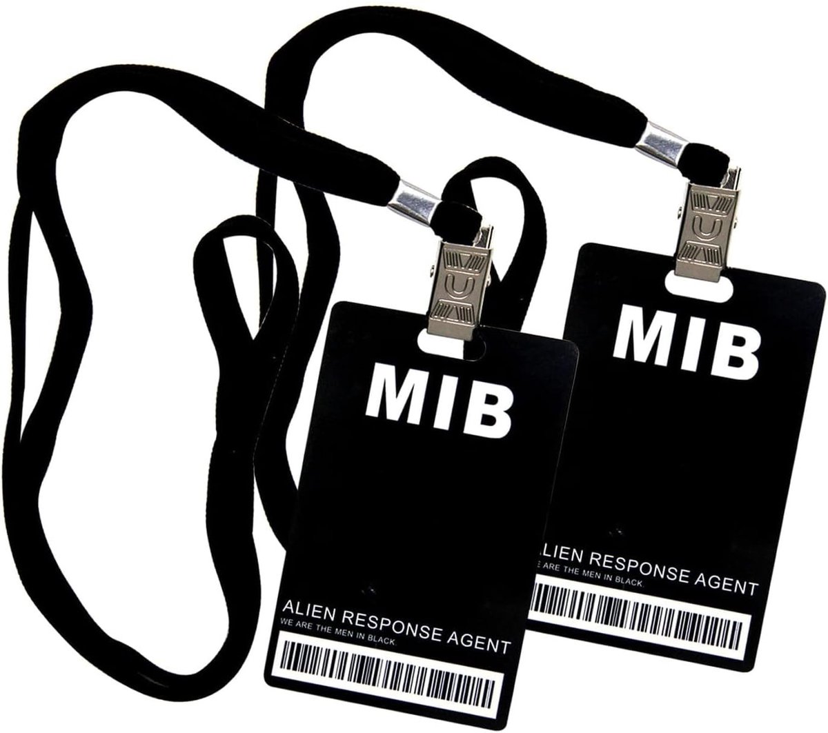 ID Kaart met Band, Politie Kostuum Accessoires, Zwart, ID Kaart Houder voor Verkleedpartijen, Carnavalskleding, Halloween en Cosplay (Zwart - 2 Stuks)