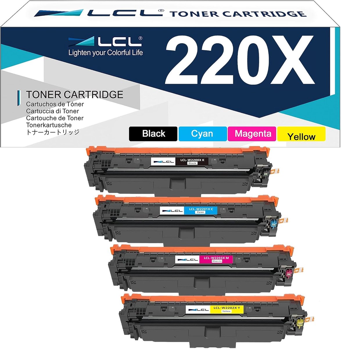 LCL 220X (met CHIP) tonercartridge compatibel met Hp 220A 220X W2200X W2201X W2202X W2203X - ShopVlot