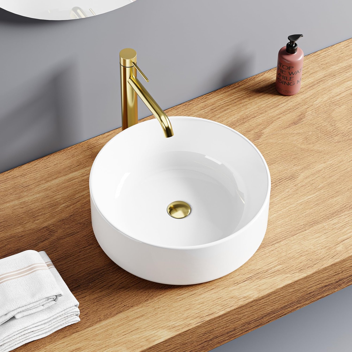 Ronde Keramische Wastafel met Modern Design in Wit