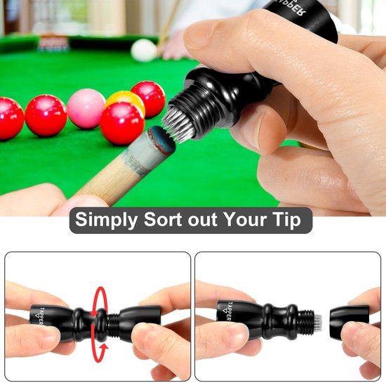 3-in-1 Snooker Cue Tool voor Onderhoud en Reparatie van Keu — afbeelding 3