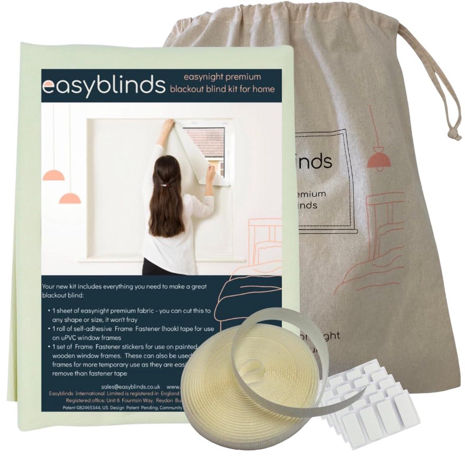 Easyblackout Roller Blind Fixing Tape - Cream 100 cm x 135 cm