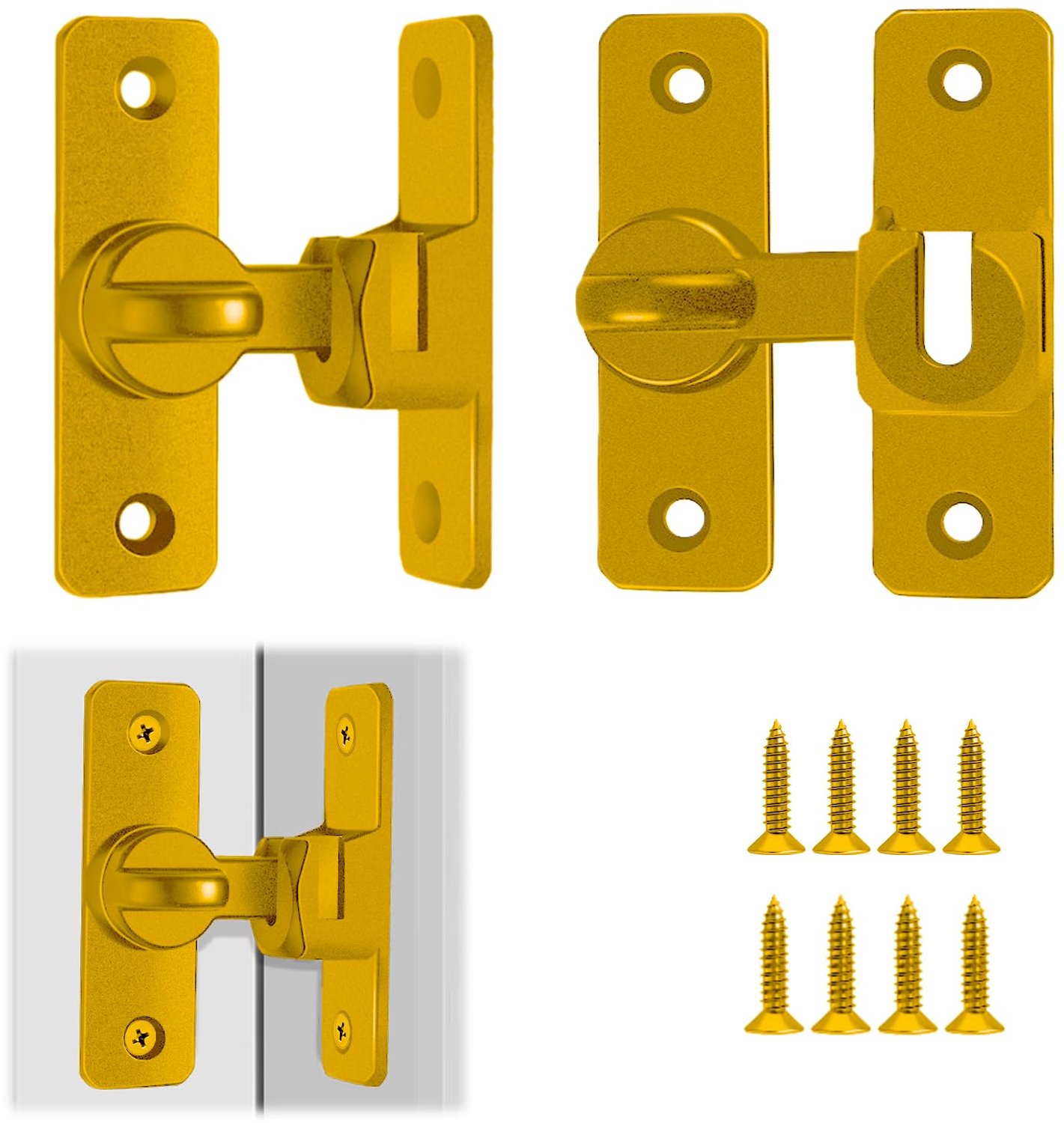 2 Stuks Aluminium Deursloten met Bevestigingsschroeven