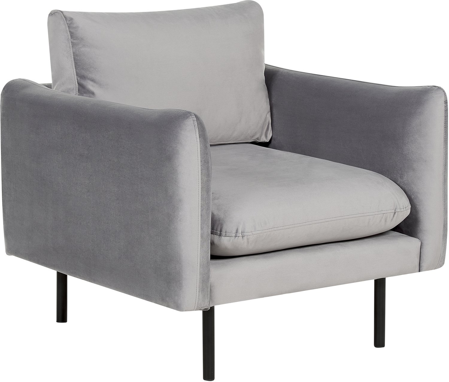 Beliani VINTERBRO - Fauteuil - Grijs - Fluweel