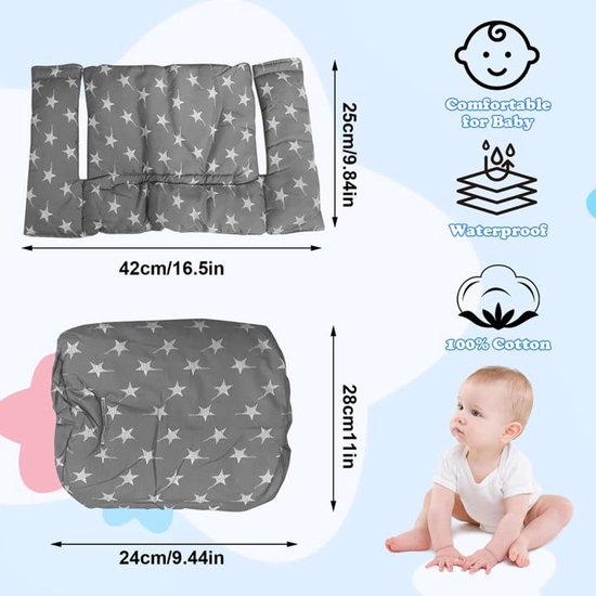 Zitkussen voor Stokke Tripp Trapp Hoge Stoel, 2-Delige Set van Biologisch Katoen — afbeelding 5