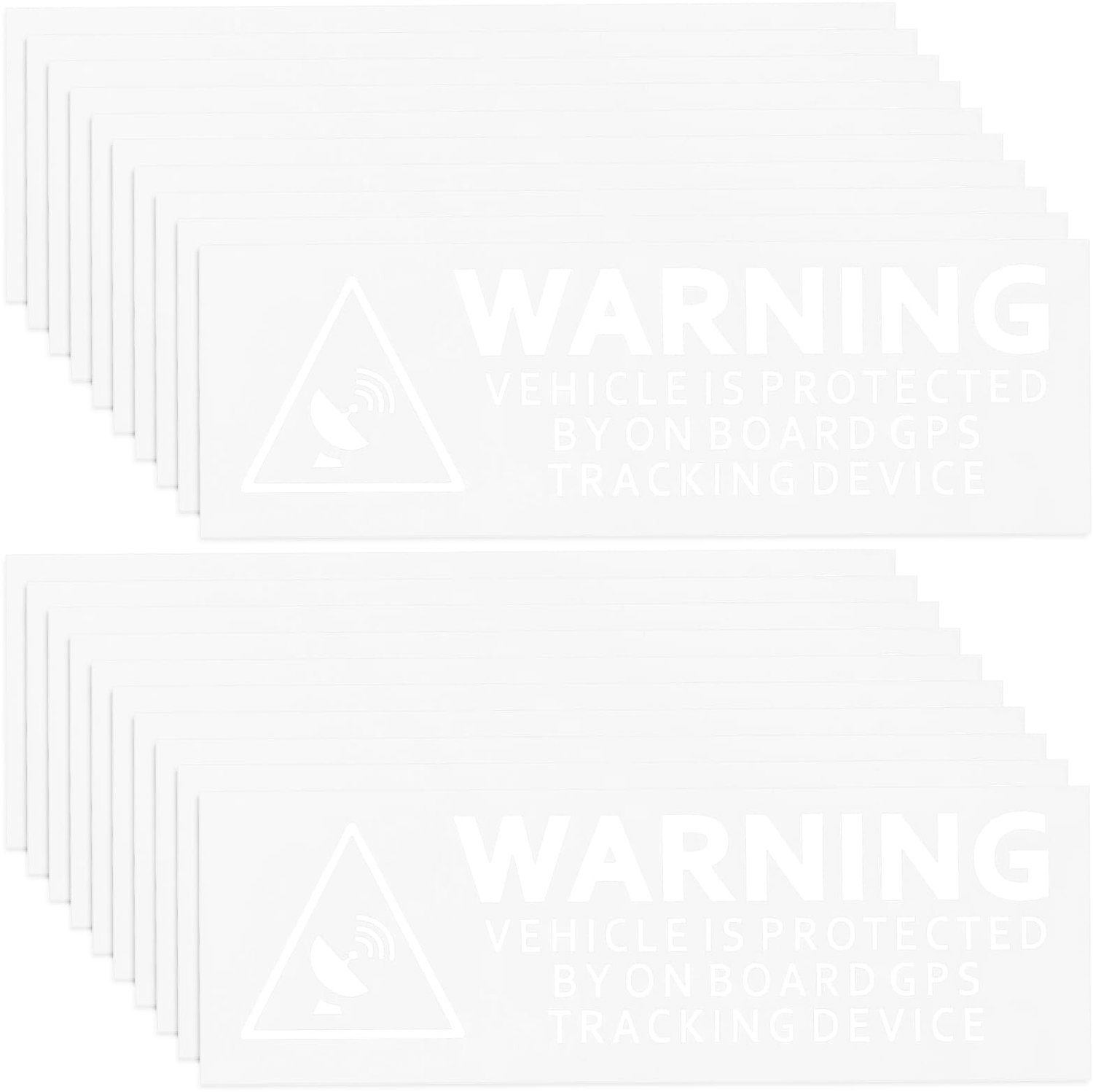 GPS Tracker Waarschuwing Sticker - 20 Stuks - Zelfklevend - Waterbestendig - Transparant - 75 x 25 mm - Beveiligingsstickers