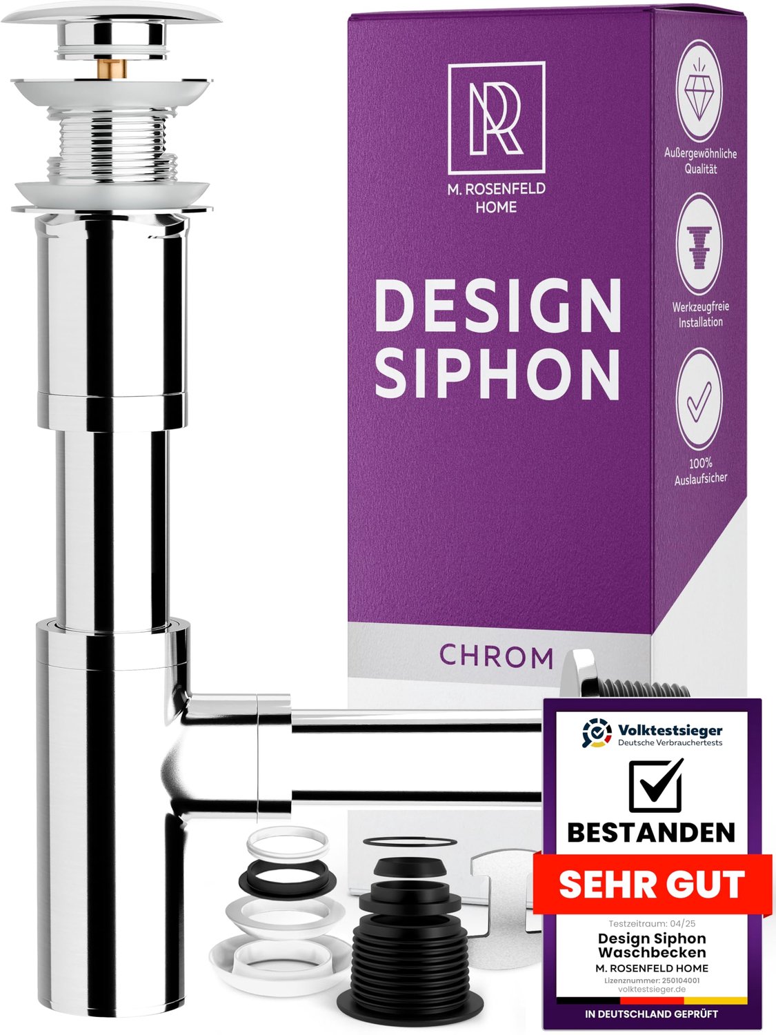 Design Siphon voor Wastafel met Afdichtingen