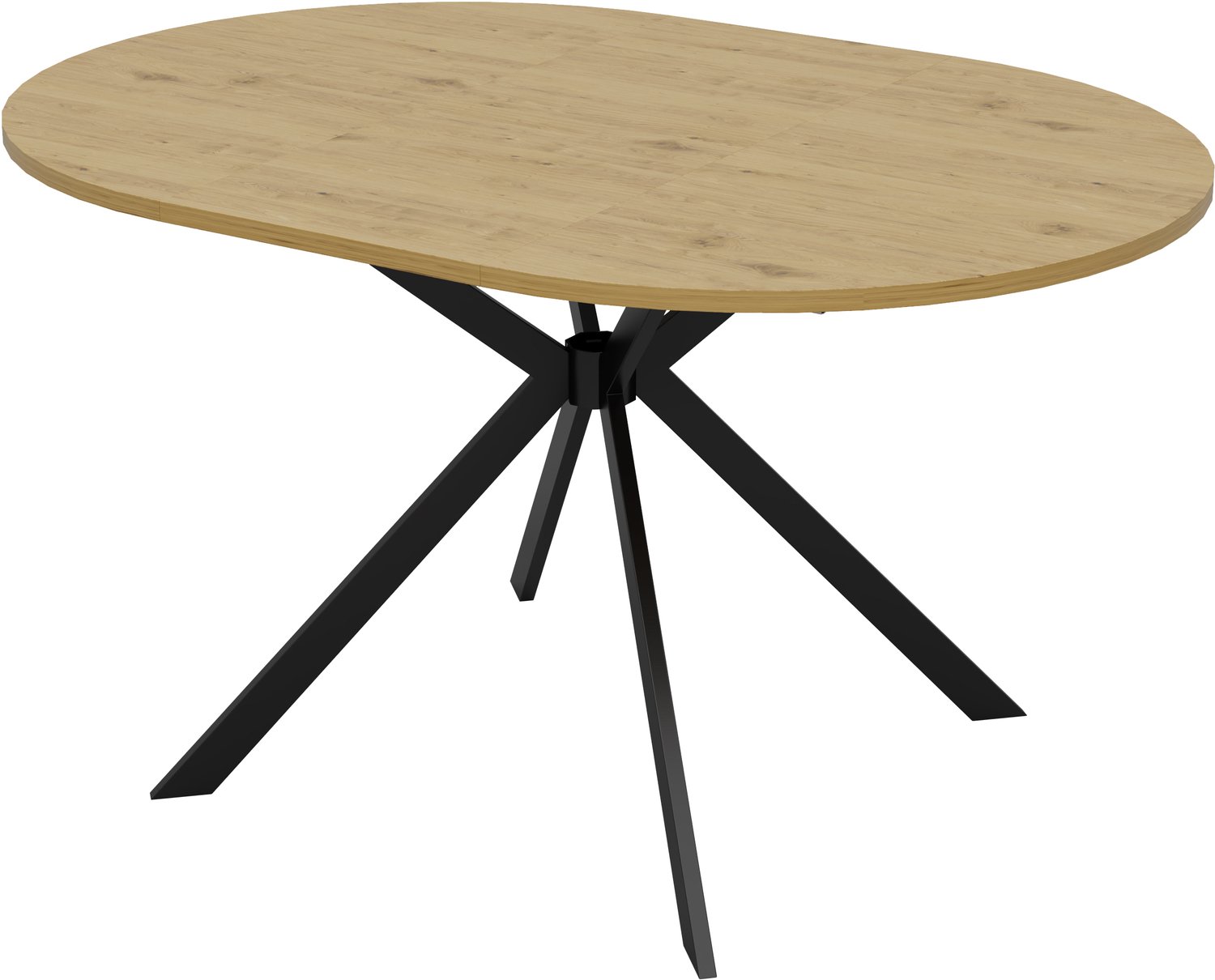 REDOM Uitschuifbare eettafel 100 tot 140 x 100 cm - Rond en ovaal blad met opbergbare inlegplaat - Houtkleur Lichte houtkleur