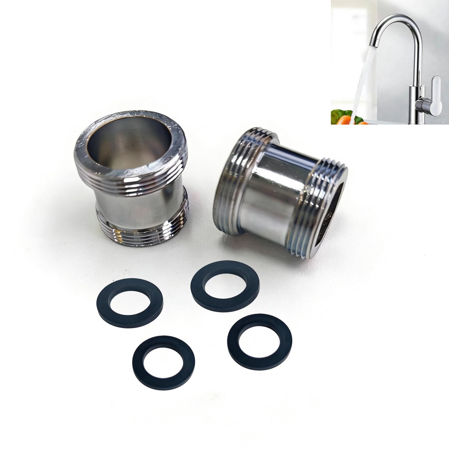 Set van 2 Faucet Adapters M16 naar M22