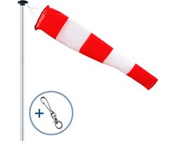 Windzak Weerbestendig 180 x 30 x 15 cm - Windrichtingaanwijzer - Windsock - Ophangingssysteem - Draaimechanisme - Robuust Vlaggenglanpolyester - Windvlag