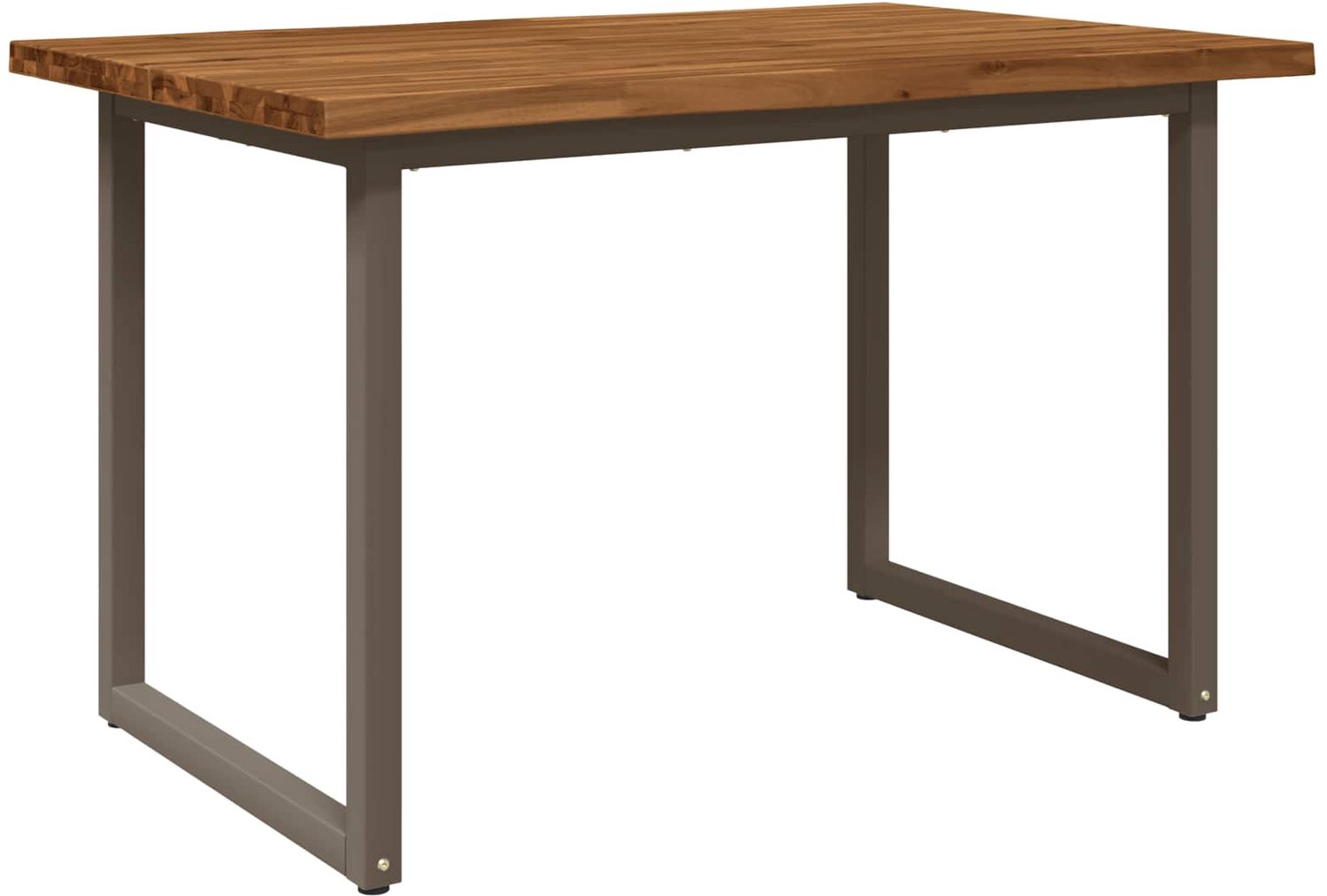 vidaXL Eettafel - met - levendige - rand - 90 - x - 55 - x - 75 - cm - Massief - Acacia - Hout Natuurlijk en Koffie