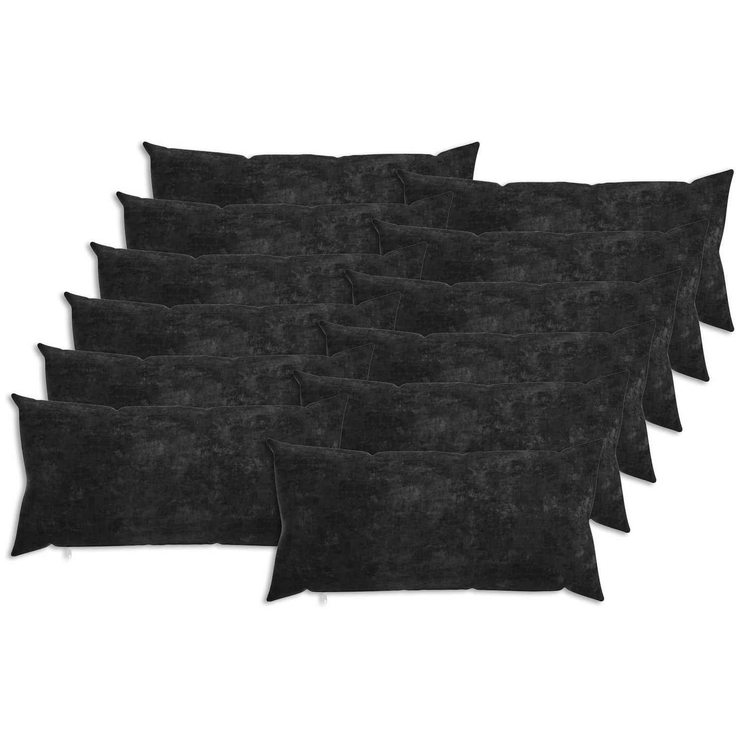 vidaXL Dekenkussen - 12 - st - HEERLEN - Antraciet - 40 - x - 80 - cm - Chenille - Stof