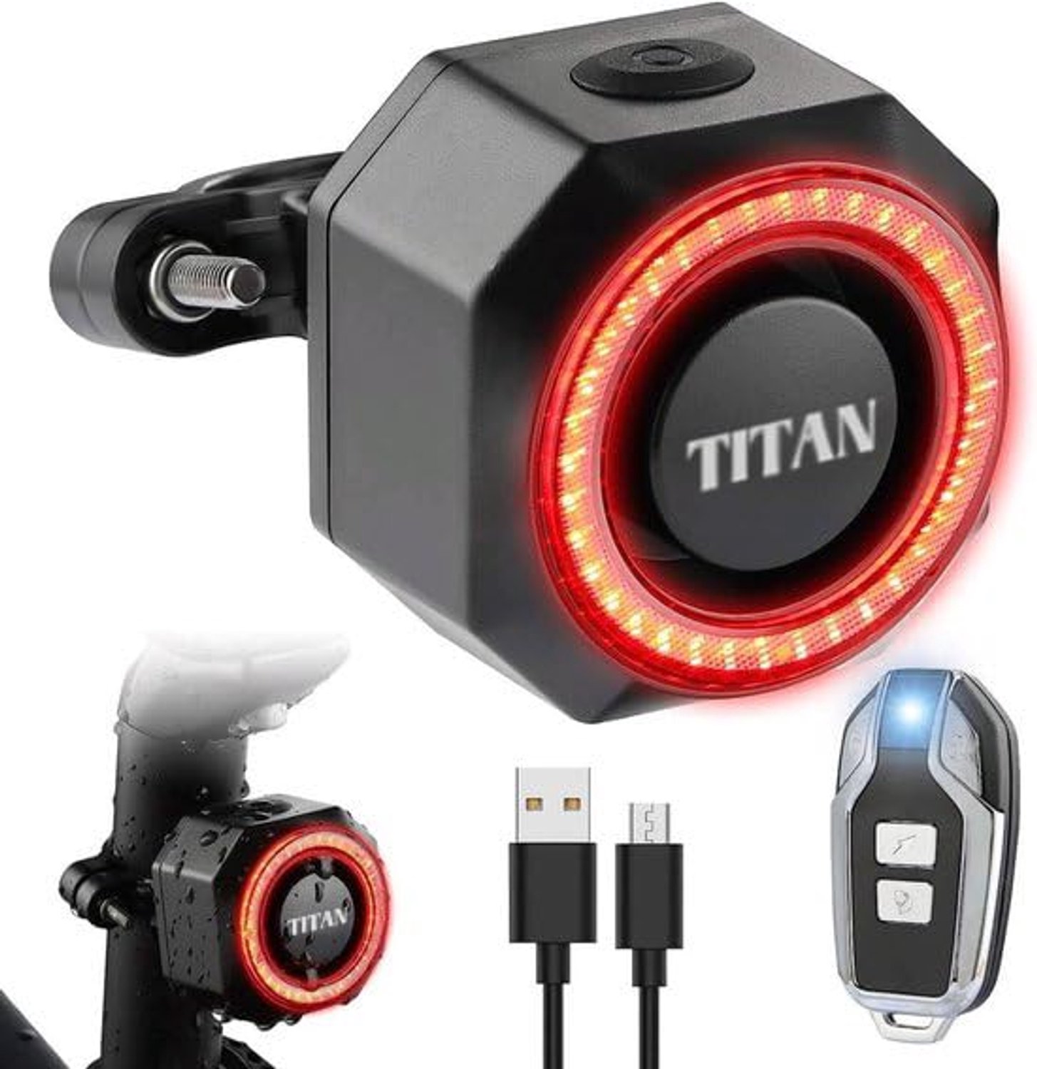 2-in-1 Fietsalarm en Licht - Antidiefstal