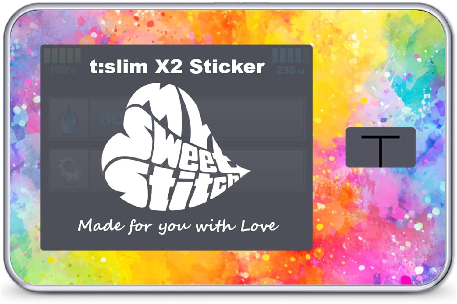 Tandem t:slim X2 Sticker - Happy Holi Design
