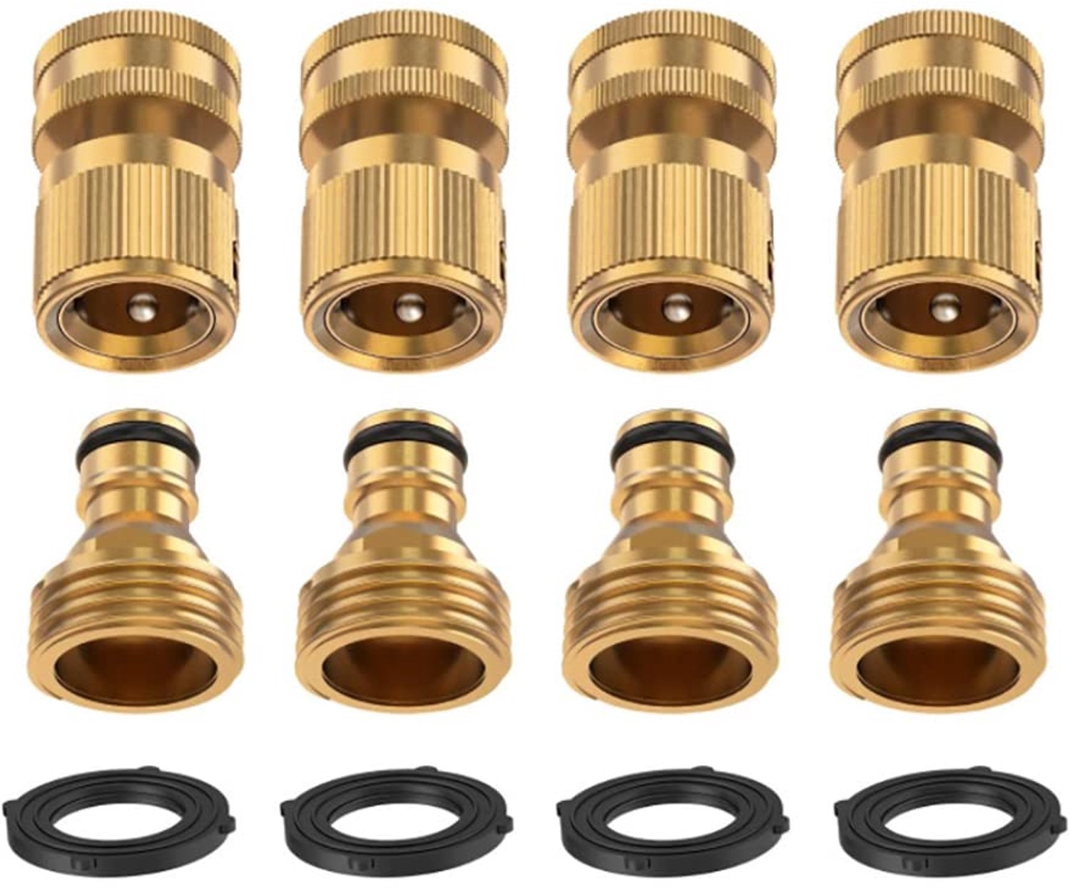 Tuinslang Connector Massief Messing - Quick Connect Fitting - 3/4 Inch GHT - Eenvoudig te Installeren - Handbediening - Geschikt voor Tuinslangen - Slangconnector