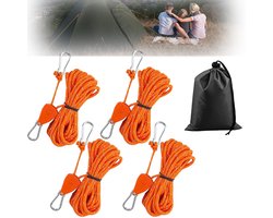 Set van 4 Reflecterende Tenttouwen met Opbergtas