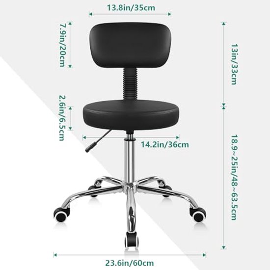 Verstelbare Bureau Stoel met Comfortabele Zitting — afbeelding 2