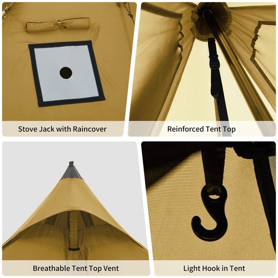 Pyramid Tent voor 2-4 Personen met Verwarmingsoptie — afbeelding 4