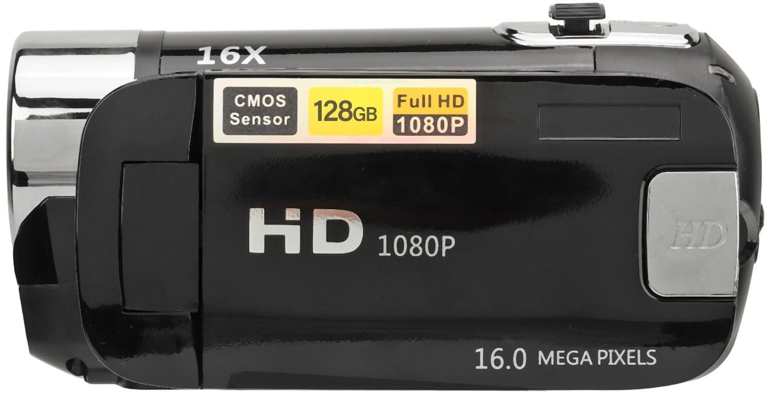 Digitale Camera 1080P HD - 16x Zoom - Vlog Videocamera - Draaibaar Scherm 2,4 Inch - Draagbare 16MP Selfiecamera - Vullicht voor Fotografie - Camcorder