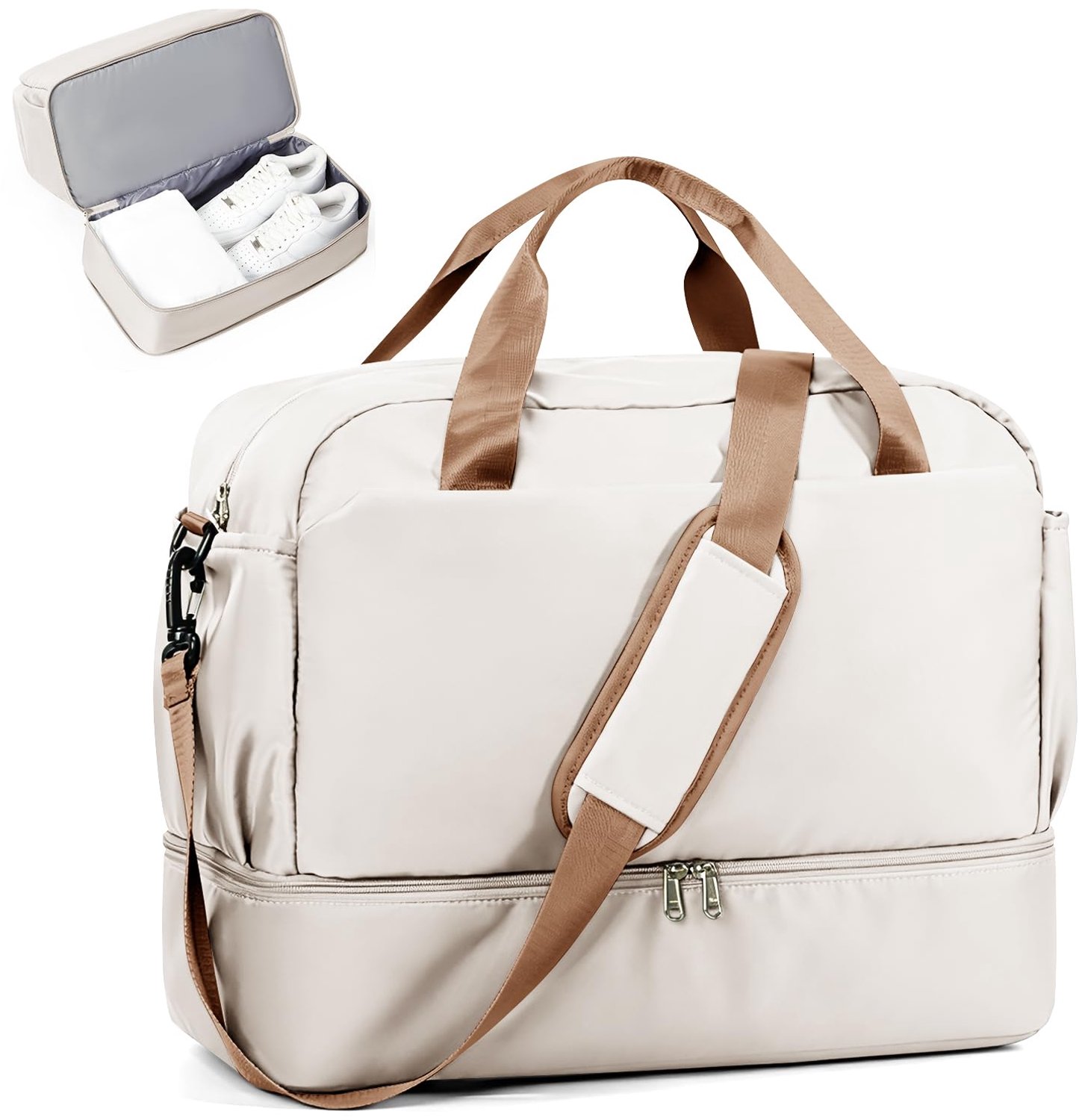 Reistas voor Dames - Handbagage met Nat Compartment - Beigebruin