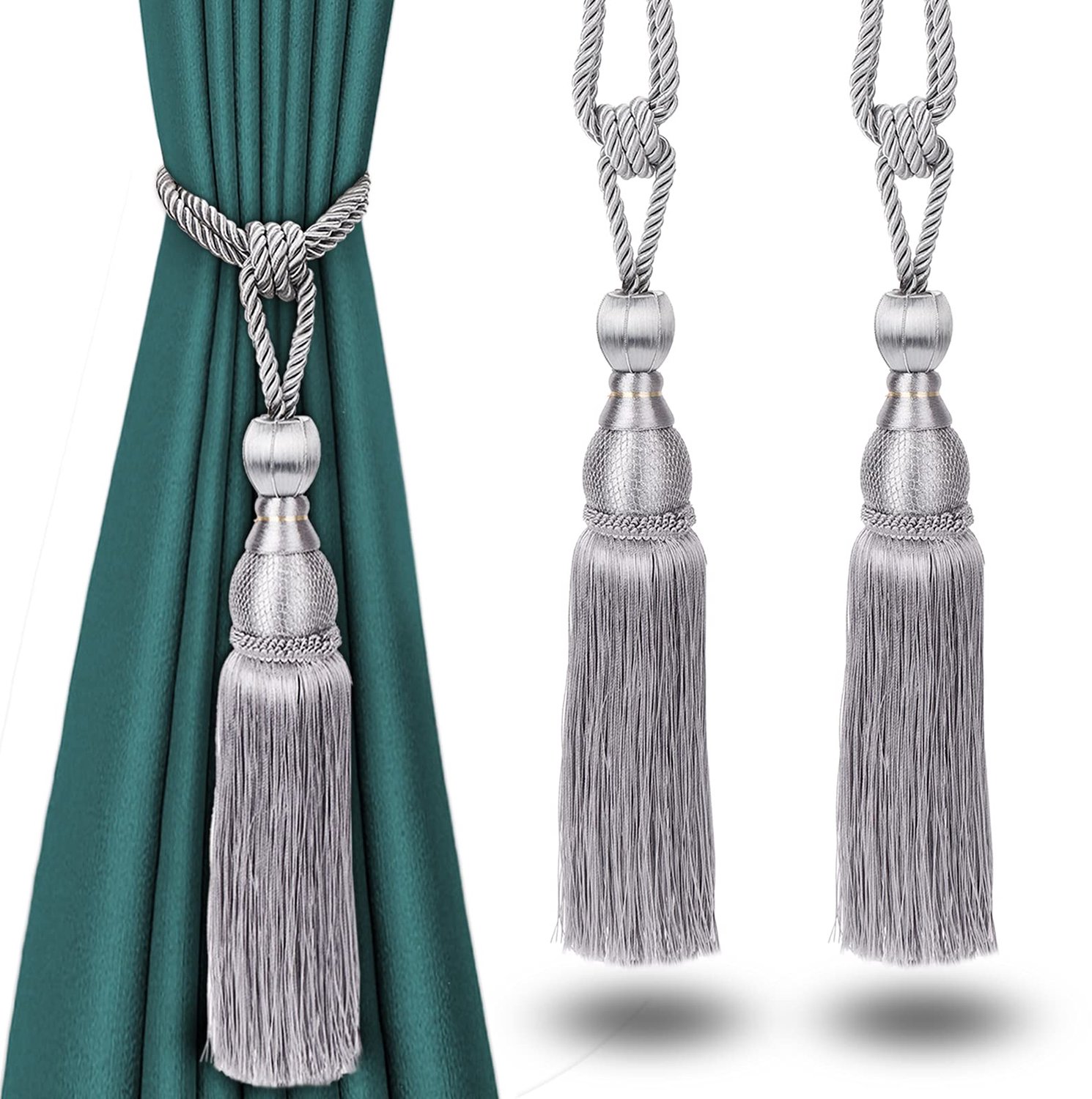 Gordijn Tiebacks - Decoratieve Gordijnhouders - Muurhouder - Gordijnbinders - Hoogwaardig Polyester - 63,5 cm lengte