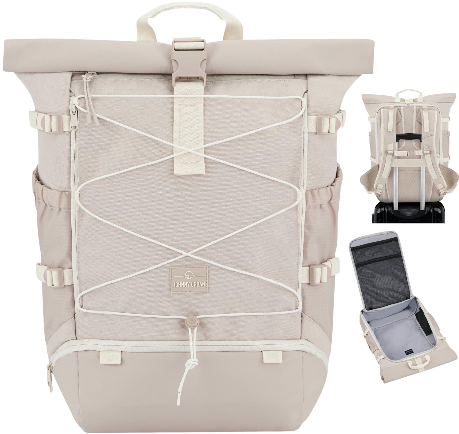 Reisrugzak Dames en Heren Beige - Allen Large Travel 37 Liter