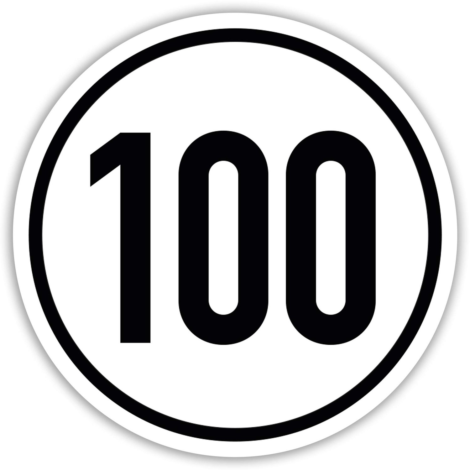 Sticker 100 km/h - Aanhanger - Personenauto - Caravan - Plaquette - Hoogwaardige kwaliteit - Snelheidssticker