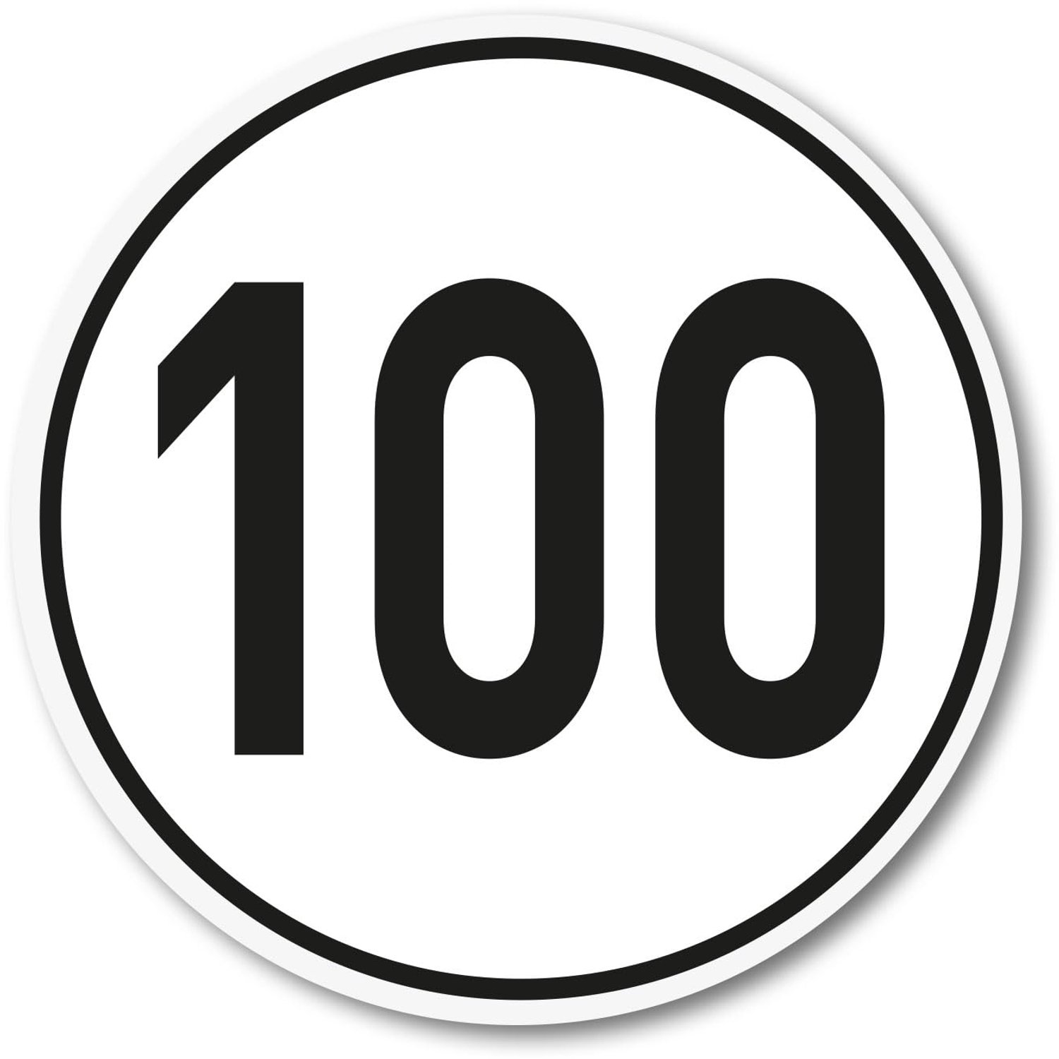 Sticker 100 km/u voor Voertuigen, 20 cm