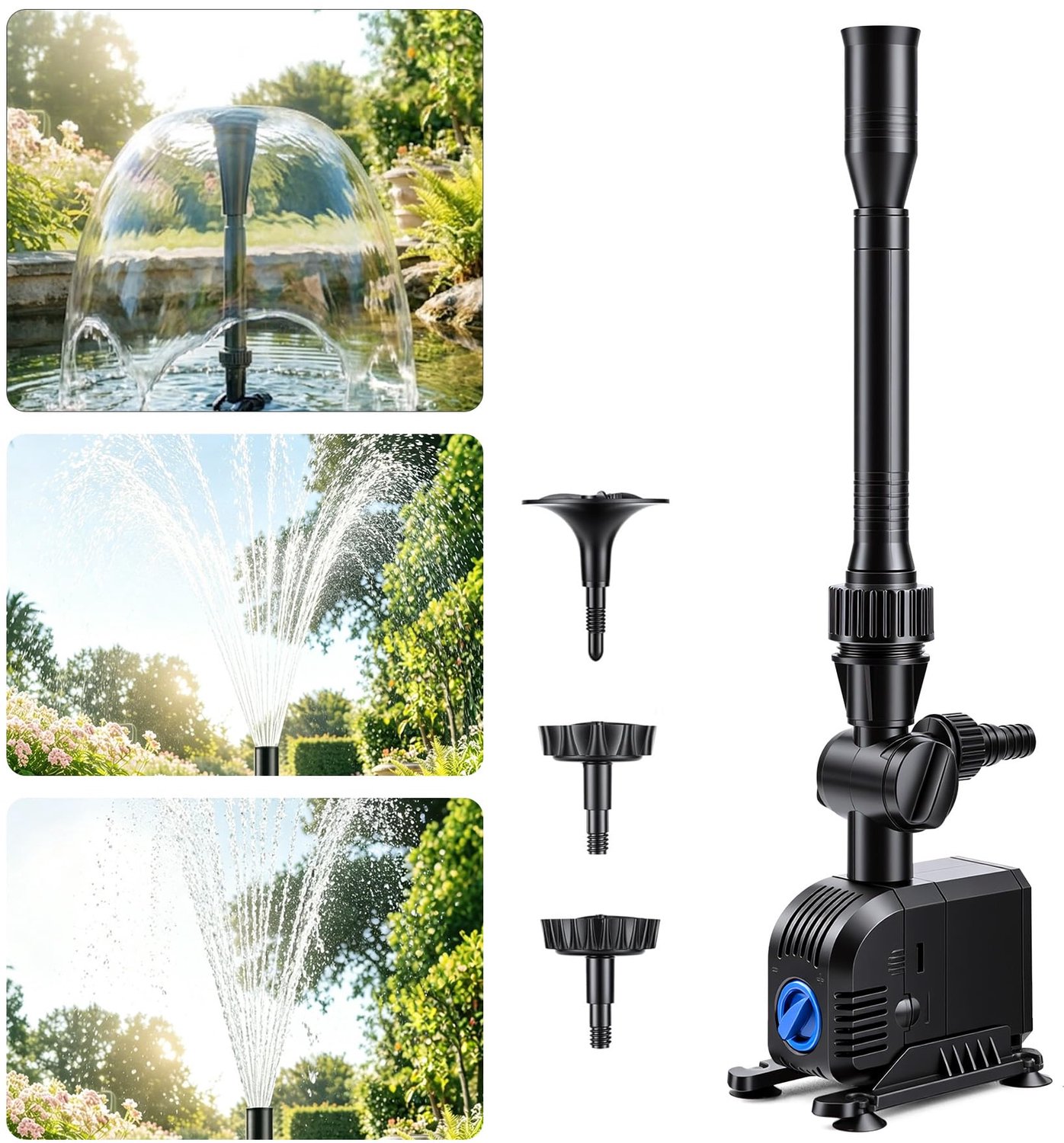 Fonteinpomp 1500 l/u - Vijverpomp - Waterspeelpomp - 25 W - Compact - Energiezuinig