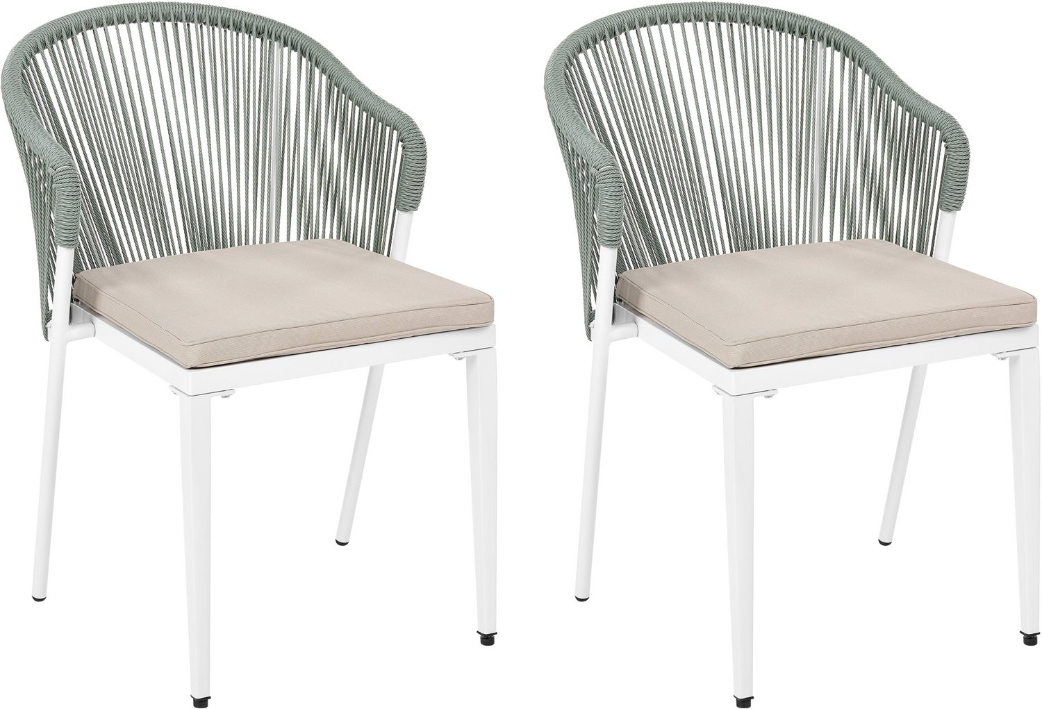 Beliani PARANEA - Set van 2 tuinstoelen - Groen - IJzer