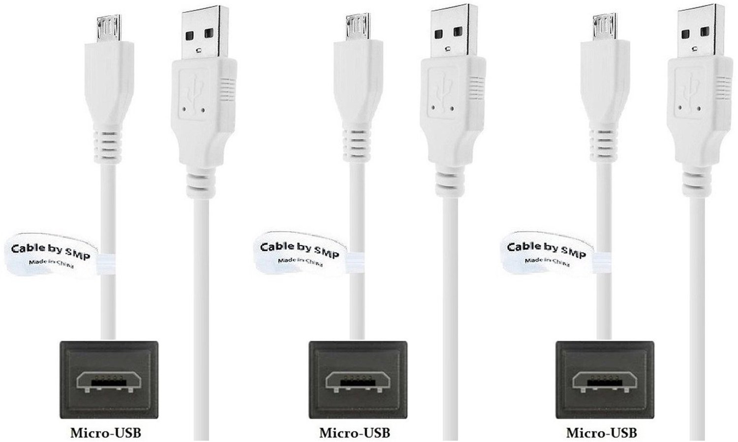 3 stuks OneOne 1,2m Micro USB kabel. Stevige laadkabel. Oplaadkabel snoer past op past op TomTom GO Live 820 / 825 Europe, Pro 7100, Pro 8375, Pro 9100, Pro Truck 5250Go Expert, Go Premium