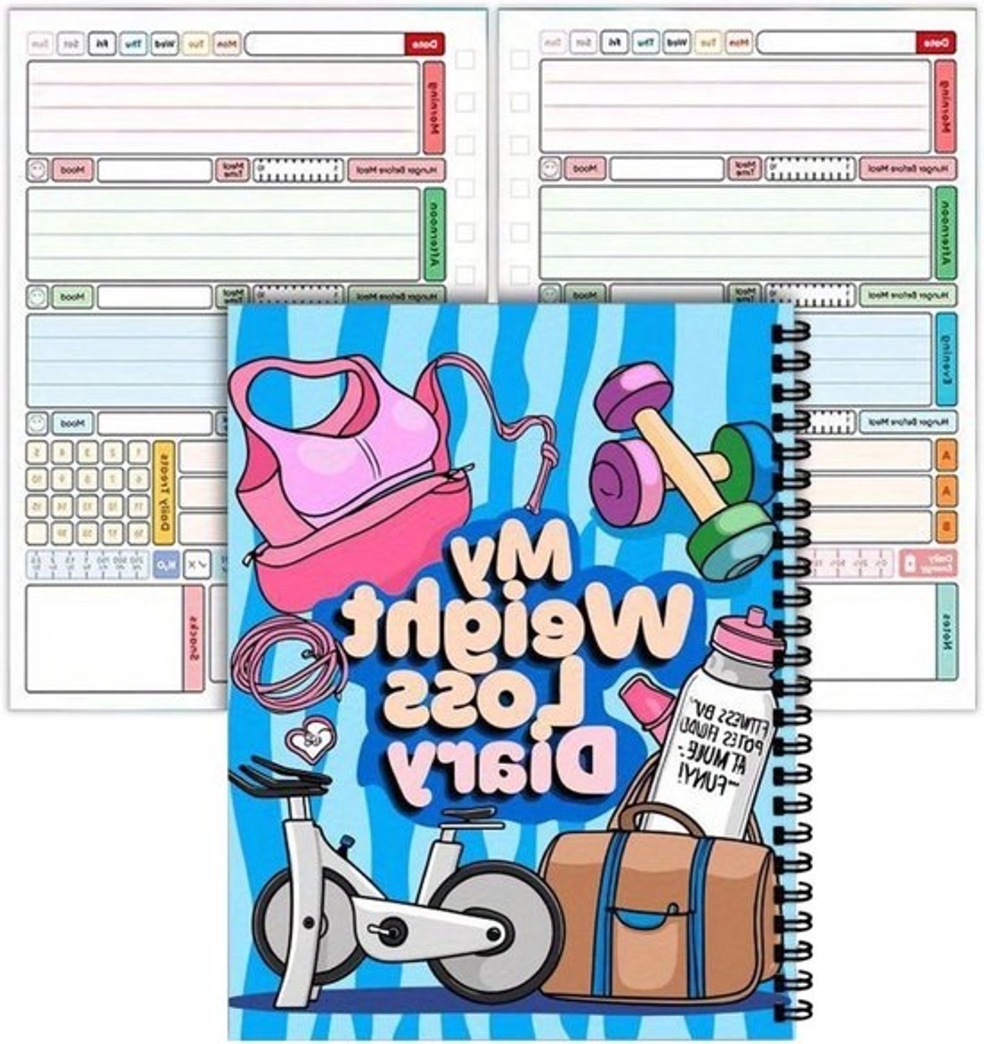 Voedingsdagboek - Gezondheidsplanner - Gewichtsverlies volgen - 12 weken tracker - 21 x 15 cm - Niet gespecificeerd