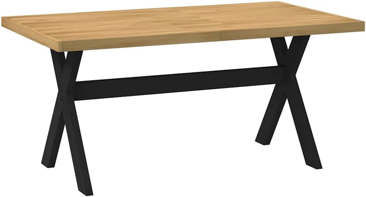 Eettafel, keukentafel, eettafel, eetkamertafel, werktafel, pc-tafel, ontbijttafel, geschikt voor keuken, eetkamer, restaurant, clubs, X-vormige poten, 160 x 90 x 75 cm, massief grenen