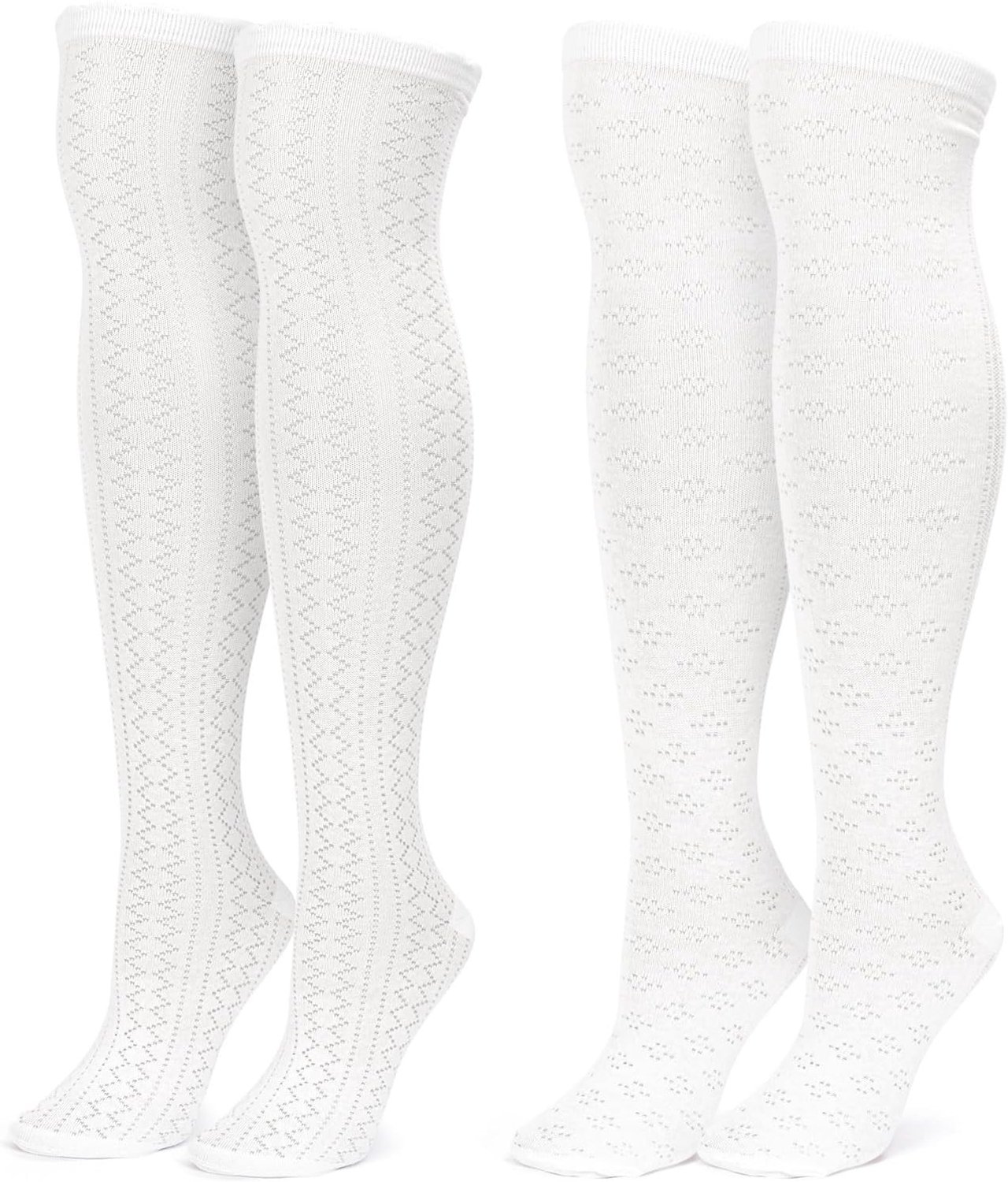 2 paar lange kostuumsokken voor dames, perfect voor Oktoberfest, dirndl outfit en feestaccessoires
